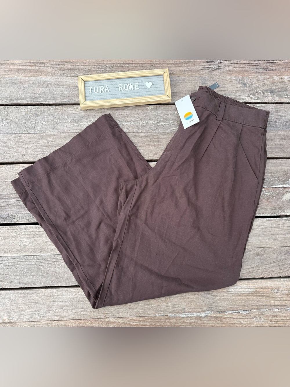 Vuori Trestles Twill Wideleg Pants French Roast Brown Women’s XL NWT